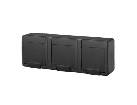 AQUANT 2K gniazdo natynkowe potrójne z uziemieniem 3x2P+Z IP55 antracytowy 5043-17