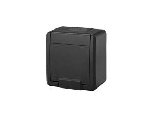 AQUANT 2K gniazdo natynkowe pojedyncze z uziemieniem 2P+Z IP55 antracytowy 5041-17