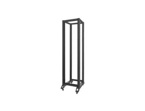 Szafa stojąca OPEN RACK 19 42U 600x1000mm do serwerów i magazynów energii otwarta czarna LANBERG