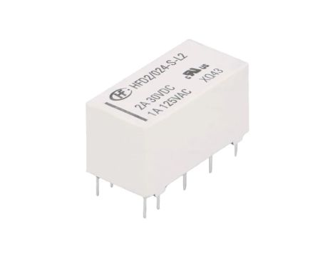 HFD2/024-S-L2 Przekaźnik elektromagnetyczny DPDT Ucewki: 24VDC 3A 1A/125VAC