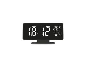 Zegar z alarmem i funkcją termometru, GreenBlue, higrometr, czarny, GB395