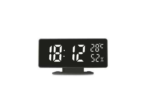 Zegar z alarmem i funkcją termometru, GreenBlue, higrometr, czarny, GB395