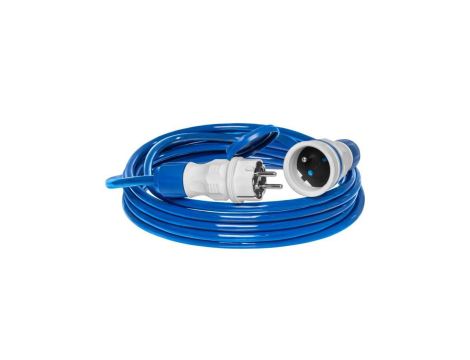 Przedłużacz elektryczny Kabel zasilający budowlany Premium poliuretanowy PUR (H07BQ-F) 3x1,5mm2 (wtyk / gniazdo z klapką) 16A IP