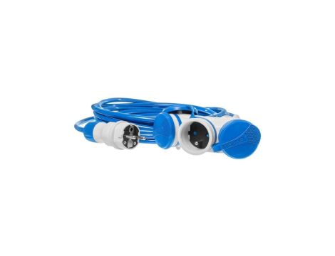 Przedłużacz elektryczny Kabel zasilający budowlany Premium poliuretanowy PUR (H07BQ-F) 3x2,5mm2 (wtyk / 3 gniazda z klapką) 16A