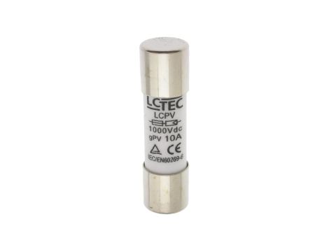 Wkładka bezpiecznikowa topikowa cylindryczna rurkowa fotowoltaiczna 10x38 gPV 10A 1000V DC 9571