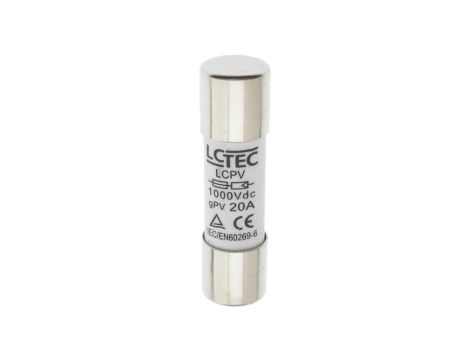 Wkładka bezpiecznikowa topikowa cylindryczna rurkowa fotowoltaiczna 10x38 gPV 20A 1000V DC 9574