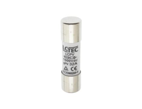 Wkładka bezpiecznikowa topikowa cylindryczna rurkowa fotowoltaiczna 10x38 gPV 32A 1000V DC 9576