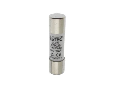 Wkładka bezpiecznikowa topikowa cylindryczna rurkowa fotowoltaiczna 10x38 gPV 16A 1000V DC 9573