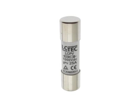 Wkładka bezpiecznikowa topikowa cylindryczna rurkowa fotowoltaiczna 10x38 gPV 25A 1000V DC 9575