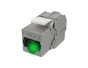 Moduł keystone z wbudowaną identyfikacją LED RJ45 STP kat.6A ekranowany beznarzędziowy WireArte