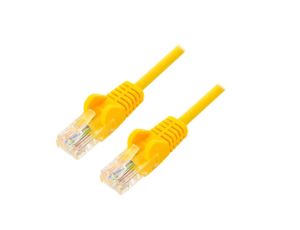 Patch cord U/UTP 5e linka CCA PVC żółty 20m 27AWG 68361