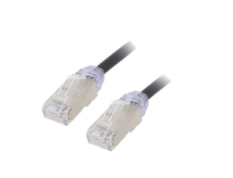 STP28X1MBL Patch cord F/UTP,TX6A-28™ 6a drut Cu LSZH czarny 1m 28AWG