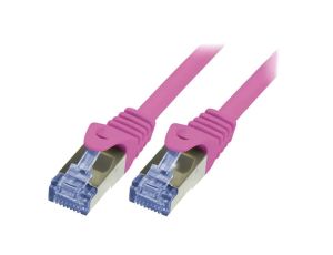 Patch cord S/FTP 6a linka Cu LSZH różowy 5m 26AWG CQ3079S