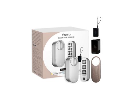 Inteligentny zamek do drzwi HomeKit, Thread, Bluetooth 5.1, NFC Aqara Smart Lock U200 Kit Srebrny