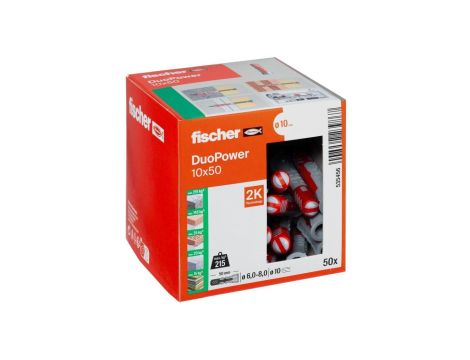 Kołki rozporowe uniwersalne DuoPower 10x50 50 sztuk FISCHER