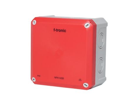 Puszka instalacyjna natynkowa NFK14 140x140x81mm bezhalogenowa hermetyczna IP66 czerwona do lamp awaryjnych NEPTUN Compact F-TRO