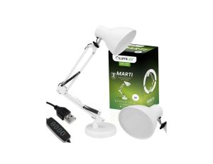 Lampka Biurkowa Stołowa LED 7W CCT Ściemnialna Marti Biała Lumiled