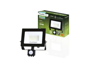 Naświetlacz LED ZUNA2 30W 6500lm 6500K IP44 Czarny Czujnik Ruchu LUMILED