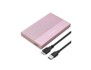Qoltec Aluminiowa Obudowa Kieszeń na dysk SSD HDD 2.5 SATA USB 3.0 Super speed 5Gb/s 2TB Różowy