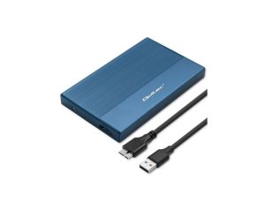 Qoltec Aluminiowa Obudowa Kieszeń na dysk SSD HDD 2.5 SATA USB 3.0 Super speed 5Gb/s 2TB Niebieski