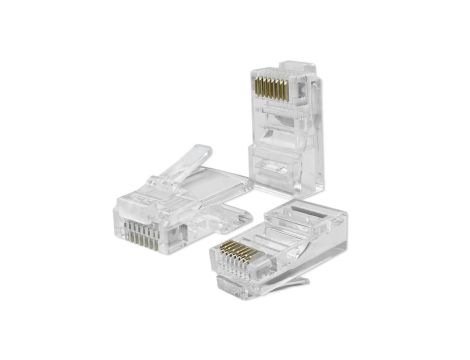 Qoltec Wtyk przelotowy złącze RJ45 CAT5e UTP Pass Through Pozłacane styki 100 sztuk