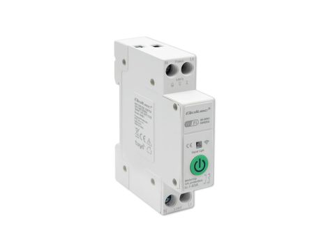 Qoltec Przekaźnik Wi-fi 63A na szynę DIN z licznikiem energii elektrycznej TUYA SMART LIFE