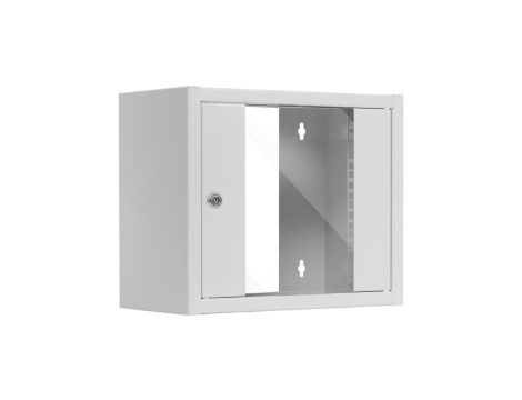Szafa wisząca RACK 10 6U 300mm drzwi szklane szara NETRACK S-Line