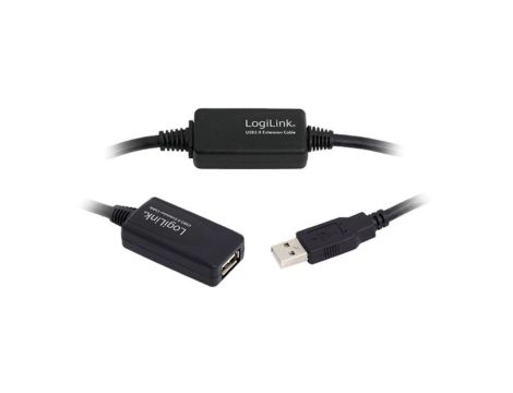 UA0147 Repeater USB 2.0 o długości 25m, USB A/USB A, czarny
