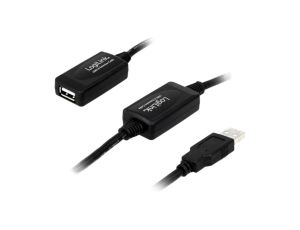 Repeater USB 2.0 o długości 10m, USB A/USB A, czarny UA0143