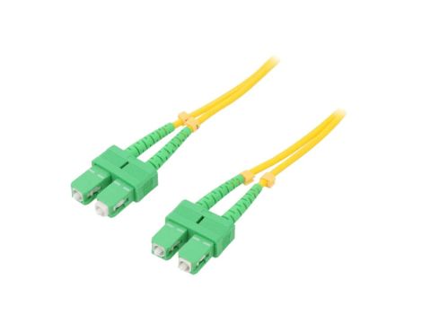 QOLTEC-54365 Patch cord światłowodowy SC/APC,z obu stron 1,5m LSZH żółty