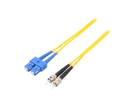 QOLTEC-54059 Patch cord światłowodowy SC/UPC,ST/UPC 1m Światłowód: 9/125um