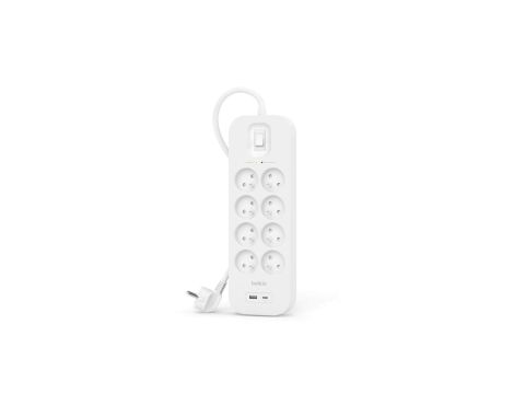 Listwa zasilająca z filtrem przepięciowym 8 gniazd + USB C belkin SRB003CA2M