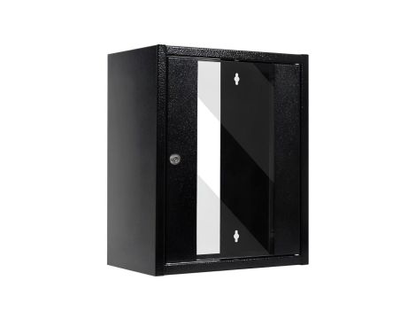 Szafa wisząca RACK 10 9U 300mm drzwi szklane czarna NETRACK S-Line