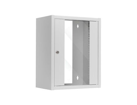 Szafa wisząca RACK 10 9U 300mm drzwi szklane szara NETRACK S-Line