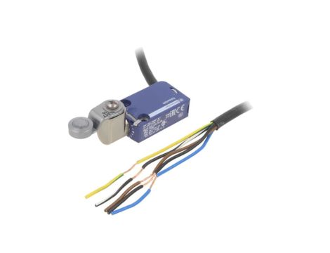 XCMD2116L1 Wyłącznik krańcowy dźwignia R 34,4mm, rolka metalowa Ø16mm
