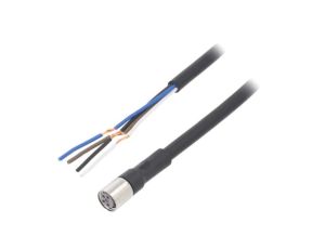 XS3FM8PVC4S10M Przewód przyłączeniowy, M8, PIN: 4, proste, Dł: 10m, wtyk, 1A, XS3