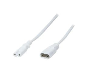 Kabel, IEC C7 żeński, IEC C8 męski, 2m, Gniazda: 1, biały CP132