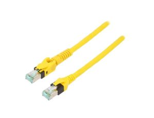 Patch cord S/FTP 6a linka Cu PUR żółty 1m 27AWG Żyły: 8 09488447745010
