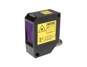 Czujnik laserowy przycisk, 66x51x25mm, 12-28VDC, 0-10V, złącze wtykowe M12 5-PIN, IP67, aluminium+szkło, dioda laserowa, światł