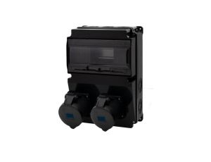 Rozdzielnica czarna LAGO 10M SCENIC - gniazda proste 2x32A 3p /10 modułów/