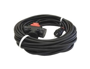 Przedłużacz budowlany jednofazowy elCORD 16A 230V IP44 40m H07RN-F 3G1,5 z wtyczką uni-schuko i potrójnym gniazdem 32125400