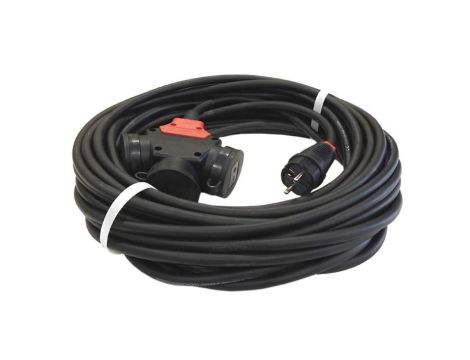 Przedłużacz budowlany jednofazowy elCORD 16A 230V IP44 50m H07RN-F 3G1,5 z wtyczką uni-schuko i potrójnym gniazdem 32125500
