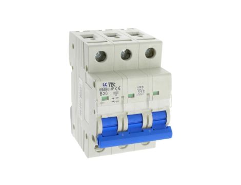 Wyłącznik instalacyjny nadprądowy nadmiarowoprądowy 3P 3M B 20A 6kA 490549 EBS9B