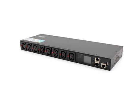 Listwa zasilająca SMART PDU 1U, gniazdo zasilające IEC320 C20 16A/250V, gniazda 8x C13, 16A DN-DP-H-1-8C13