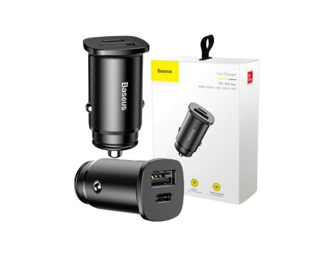 ŁADOWARKA SAMOCHODOWA Baseus Square CCALL-AS01 30W 5A 1x USB-A 1x USB-C QC 4.0+