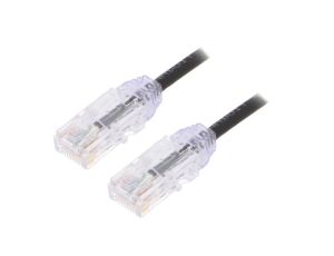 UTP28X0.5MBL Patch cord TX6A-28™,U/UTP 6a drut Cu LSZH czarny 0,5m 28AWG