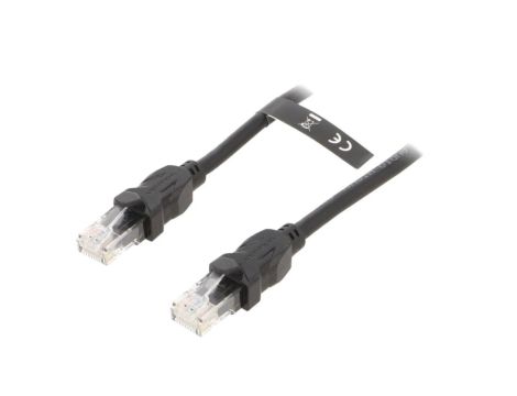 IBBBN Patch cord U/UTP 6 Cu PVC czarny 15m RJ45 wtyk,z obu stron
