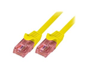 Patch cord U/UTP 6 linka Cu LSZH żółty 5m 26AWG CQ2077U