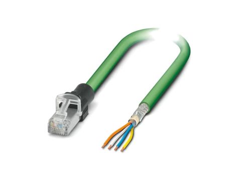 1112857 Patch cord SF/UTP 5 linka Cu,cynowana PUR zielony 1m 22AWG