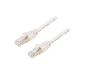 Patch cord ETHERLINE Cat.6a,S/FTP 6a linka Cu LSZH biały 1m 24441408